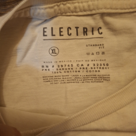 Electric Skate Surf Logo Graphic Print White T-Shirt. - Picture 5 of 8